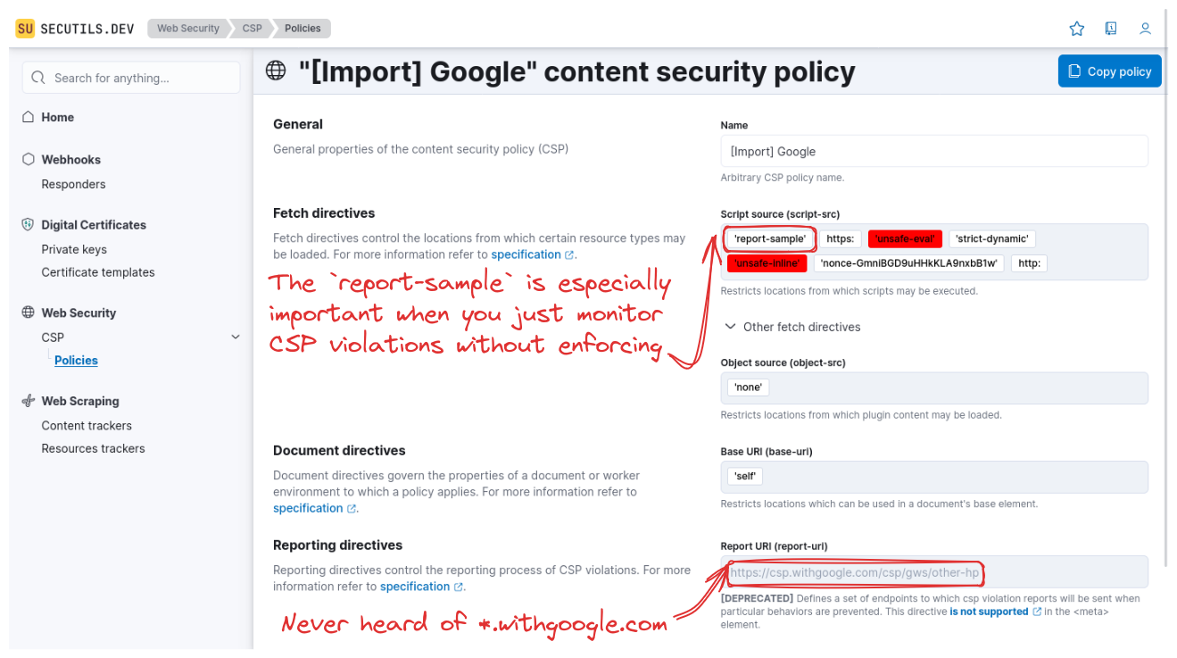 google.com content security policy