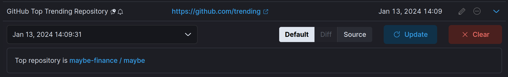 Web Page Content Tracker UI