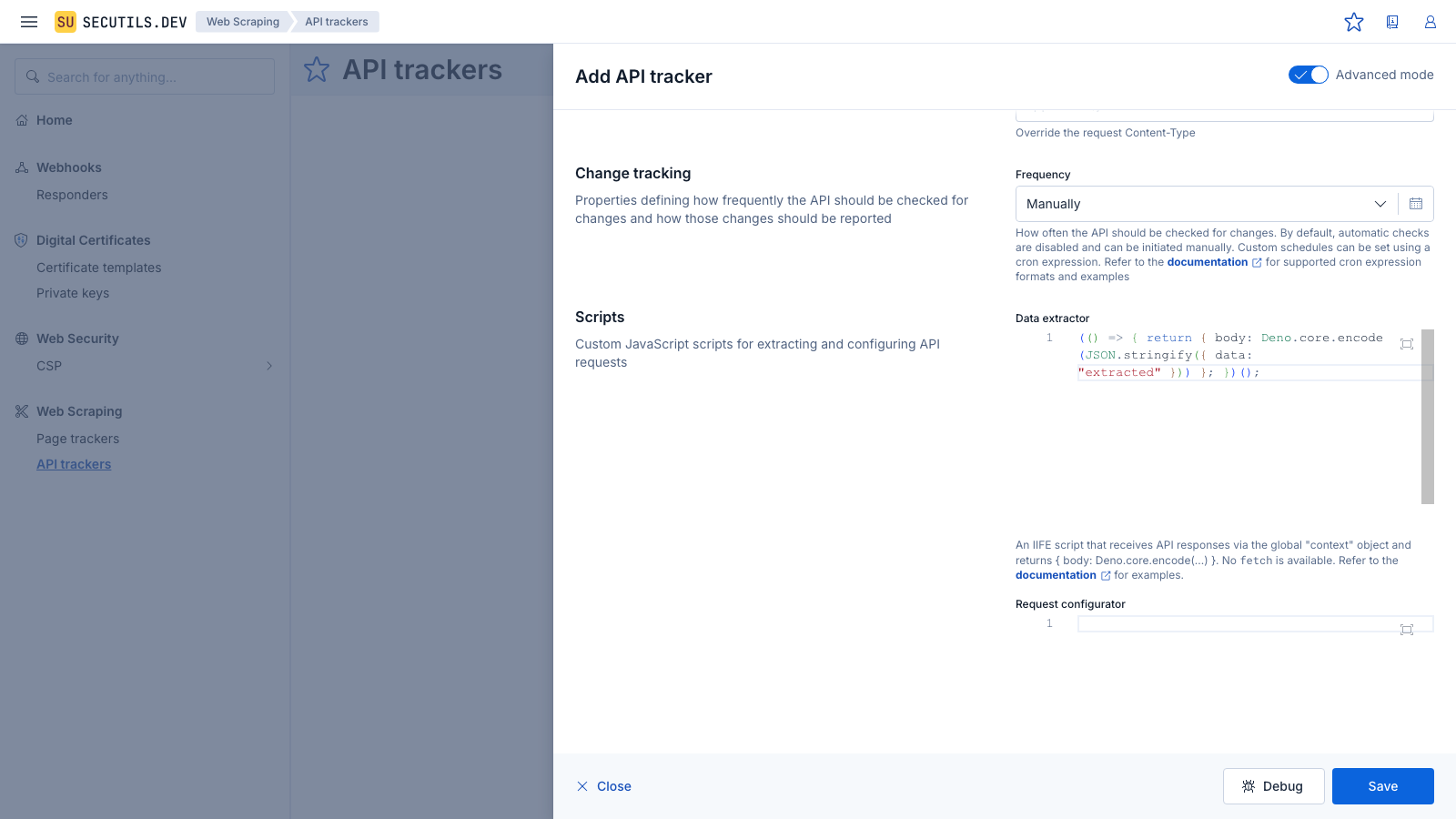 The script content is inserted into the editor.