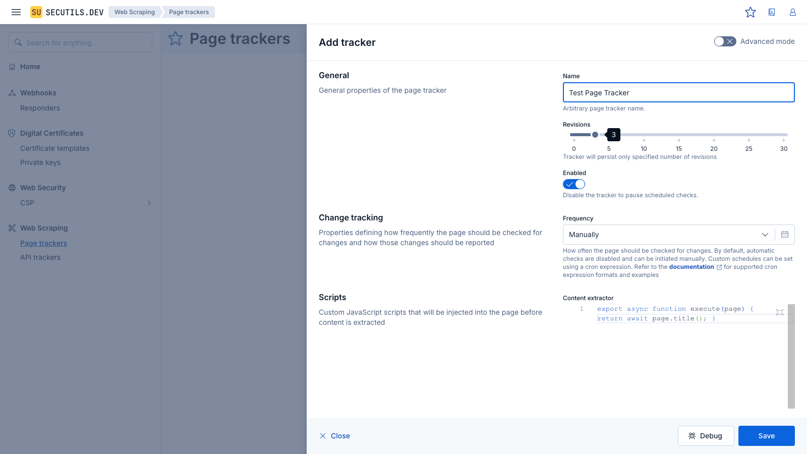 The script content is inserted into the Content extractor editor.