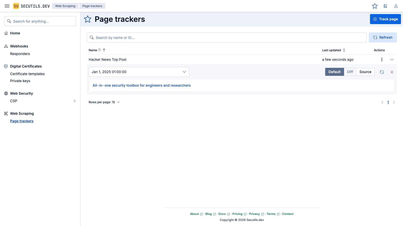 After a few seconds the tracker fetches and renders the top post as a clickable markdown link.